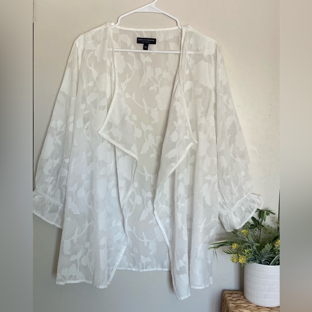 Dorothy Perkins Cream Floral Kimono women size large
